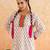 Off white floral printed cotton kurta set