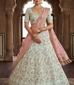 Silk sequins, thread & dori work Lehenga Set