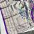Purple zari woven paithani silk blend saree with blouse piece