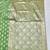 Green zari woven banarasi silk blend saree with blouse piece