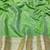 Green zari woven banarasi silk blend saree with blouse piece