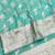 Blue zari woven banarasi silk blend saree with blouse piece
