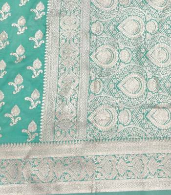 Blue zari woven silk blend saree with blouse piece 5