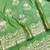 Green zari woven banarasi silk blend saree with blouse piece