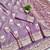 Purple zari woven banarasi silk blend saree with blouse piece