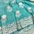 Blue zari woven banarasi silk blend saree with blouse piece