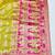 Lime zari woven baluchari silk blend saree with blouse piece