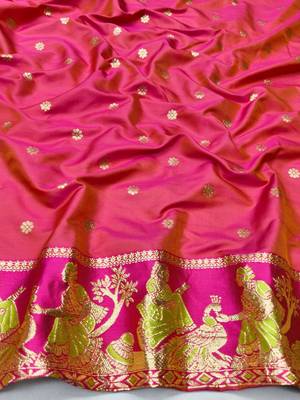 Lime zari woven silk blend saree with blouse piece 4