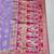 Lavender zari woven baluchari silk blend saree with blouse piece
