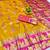 Gold zari woven baluchari silk blend saree with blouse piece