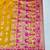 Gold zari woven baluchari silk blend saree with blouse piece