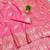 Pink zari woven banarasi silk blend saree with blouse piece