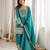 Sea green vichitra silk zari dori sequins embroidered pant suit