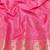Pink zari woven banarasi silk blend saree with blouse piece