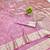 Pink zari woven banarasi silk blend saree with blouse piece