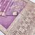 Purple zari woven banarasi silk blend saree with blouse piece