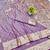 Purple zari woven banarasi silk blend saree with blouse piece