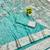 Blue zari woven banarasi silk blend saree with blouse piece