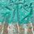 Blue zari woven banarasi silk blend saree with blouse piece