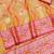 Orange zari woven leheria silk blend saree with blouse piece