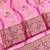 Pink zari woven leheria silk blend saree with blouse piece