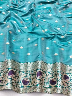 Purple zari woven leheria silk blend saree with blouse piece 4