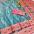 Light blue zari woven leheria silk blend saree with blouse piece