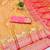 Orange zari woven banarasi silk blend saree with blouse piece