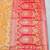 Orange zari woven banarasi silk blend saree with blouse piece
