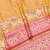 Orange zari woven banarasi silk blend saree with blouse piece