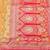 Orange zari woven banarasi silk blend saree with blouse piece