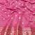Pink zari woven banarasi silk blend saree with blouse piece