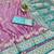 Purple zari woven banarasi silk blend saree with blouse piece