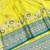Lime zari woven banarasi silk blend saree with blouse piece