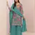 Blue real chinon sharara salwar suit