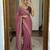 Plum georgette embroidered saree with thread work