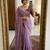 Lavender georgette embroidered saree with thread work