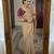 Beige georgette embroidered saree with thread work