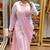 Baby pink georgette embroidered saree with thread work