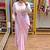 Baby pink georgette embroidered saree with thread work