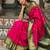 pink art silk saree with zari work
