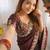 chocolate silk blend embroidered saree with sequins work
