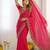 pink silk blend embroidered saree with sequins work