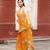 Yellow net embroidered saree with sequins work