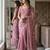 onion pink silk blend embroidered saree with sequins work