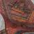 red silk blend printed saree with abstract print