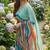 Multicolor georgette printed saree with floral print