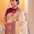 beige silk blend  saree with zari work