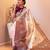 beige silk blend  saree with zari work