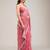 Baby pink chiffon embroidered saree with thread work